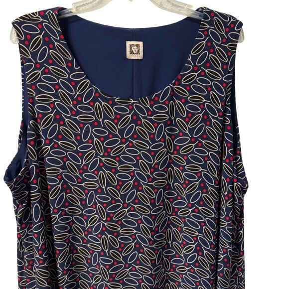 Anne Klein Sleeveless Dress With Geometric Pattern blue multi sz 2X??? dress - Picture 4 of 12